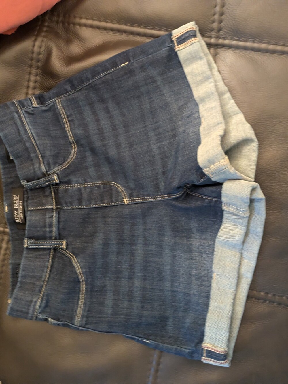 Judy Blue Dark Blue Rolled Hem Denim Shorts